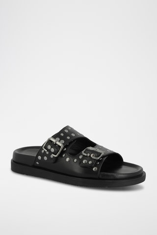 Mules en cuir Jaddie - Noir