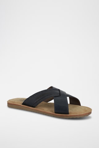 Mules en cuir Janel - Bleu