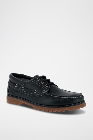 Chaussures bateau en cuir Severine - Noir