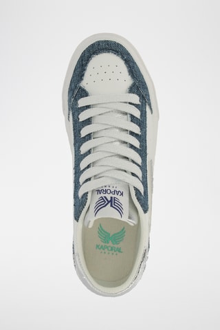 Tennis plateformes Cyndia - Blanc et bleu