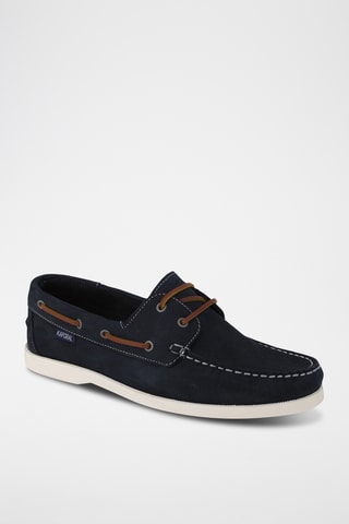 Chaussures bateau en cuir Fably - Bleu