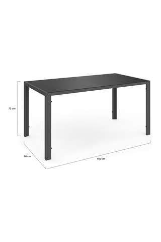 Set da giardino Varna - 6 posti - Piano in vetro temprato