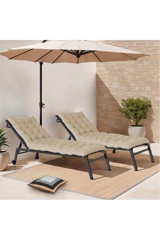 2 cuscini per chaise longue - Beige - 180 x 52 x 8 cm