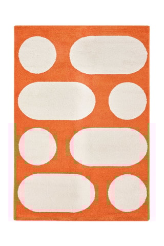 Tapis Groovy - Orange et écru