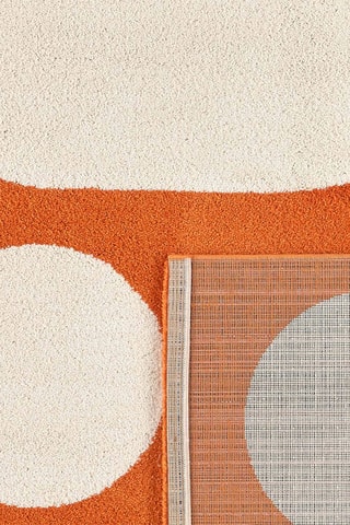 Tapis Groovy - Orange et écru