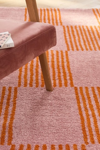 Tapis Groovy - Rose et rouge