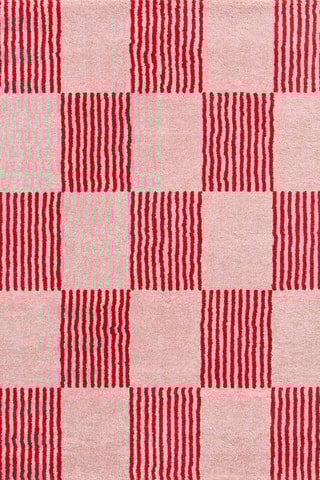 Tapis Groovy - Rose et rouge