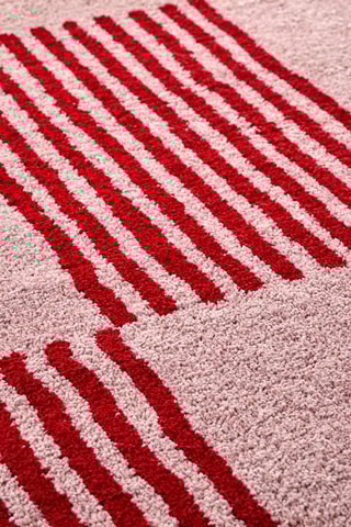 Tapis Groovy - Rose et rouge