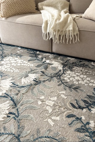 Tapis Garden - Gris et bleu