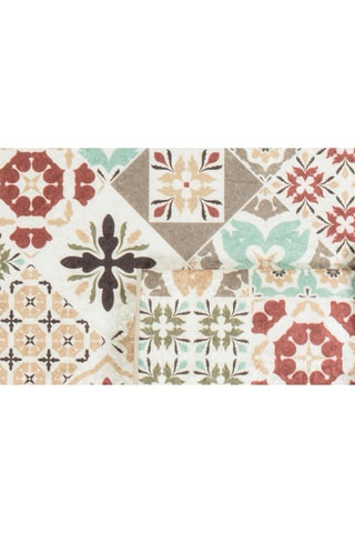 Tapis Azulejo 756 - Blanc et taupe