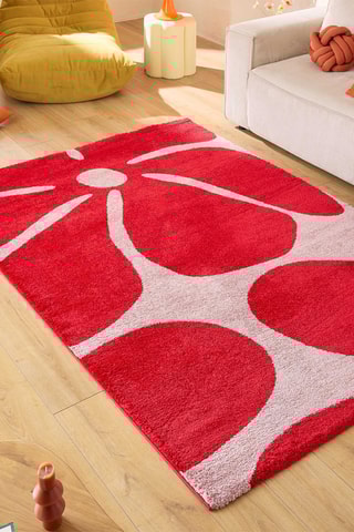 Tapis Groovy - Rouge et blanc