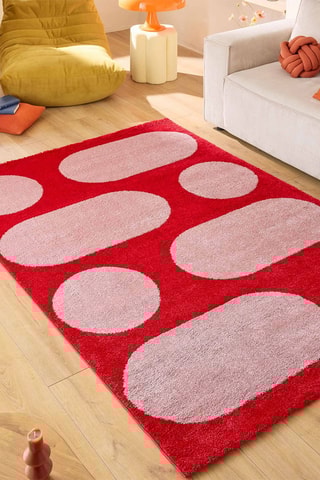 Tapis Groovy - Rouge et blanc
