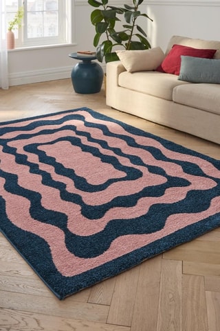 Tapis Groovy - Rose et bleu