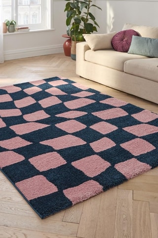 Tapis Groovy - Rose et bleu