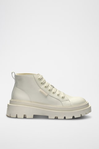 Baskets montantes en cuir 3052 ALPINA NAPPA - Blanc cassé