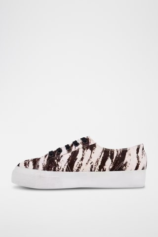 Baskets plateformes en cuir 2730-LEAHORSEW - Blanc