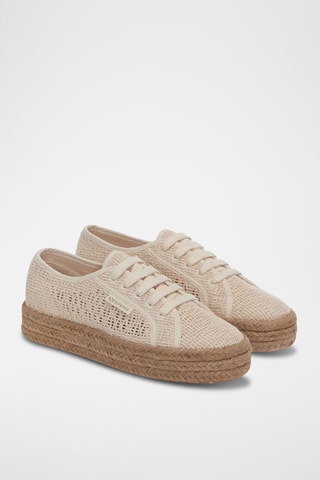 Baskets plateformes en coton biologique 2730 ROPE ORGANIC MACRAME - Beige