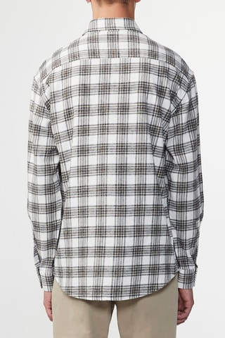 Camicia in cotone bio Deon - Bianco e grigio scuro