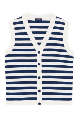 Gilet sans manches Week - Ecru et bleu marine