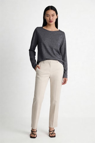 Pantalon taille haute en lin Pierrot - Beige