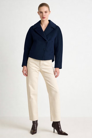 Manteau en laine Gaia - Bleu marine