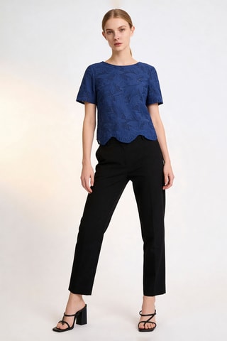 Top en dentelle Calvie - Bleu roi