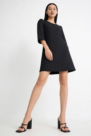 Robe droite Dalila - Noir et gris