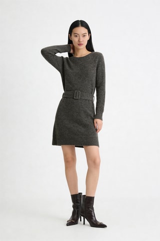 Robe pull en laine et mohair Mila - Gris foncé chiné
