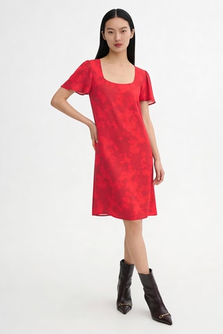 Robe droite Rufina - Rouge et bordeaux