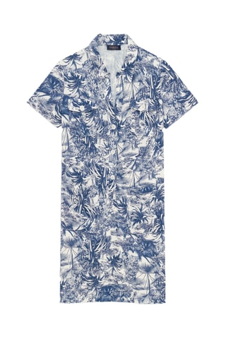 Robe droite Laureen - Blanc et bleu foncé