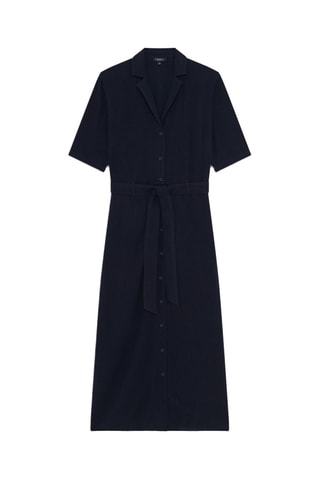 Robe chemise en lin Tifanny - Bleu marine