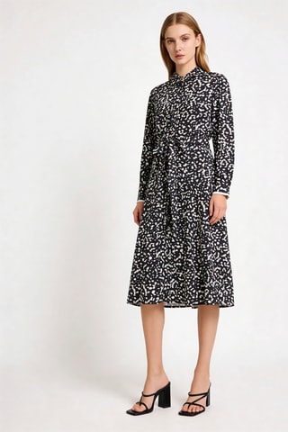 Robe chemise Rilesta - Noir et blanc