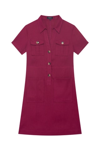 Robe droite en lin Laure - Bordeaux