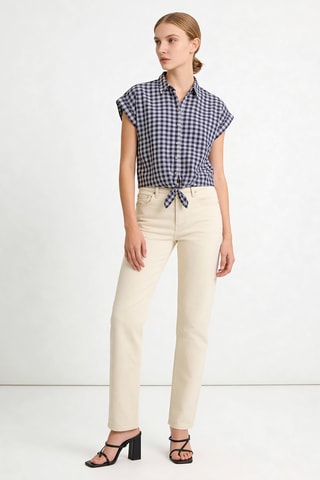 Chemisier Livio - Bleu marine et blanc