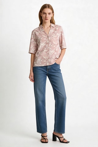 Chemisier droit en lin Evelina - Rose clair