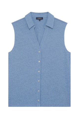 Chemisier droit en lin Ester - Bleu-gris