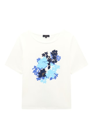 T-shirt Dalia - Blanc et bleu