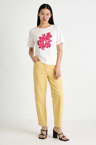 T-shirt Dalia - Blanc et fuchsia