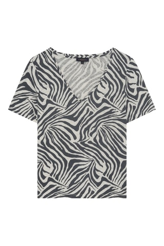 T-shirt droit en lin Mario - Gris foncé