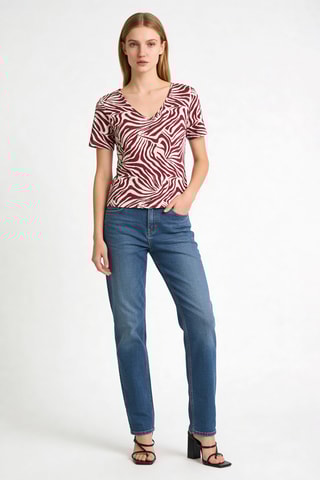 T-shirt droit en lin Mario - Bordeaux