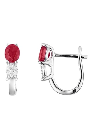 Créoles Lisemore - Or blanc, rubis et diamants