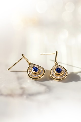 Boucles d'oreilles Océane - Or jaune, saphirs et diamants