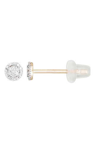 Puces Round Stud - Or jaune et diamants