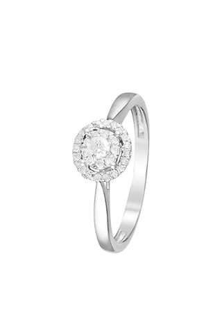 Solitaire Chamade - Or blanc et diamants