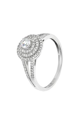 Bague Darwin - Or blanc, diamants et topaze