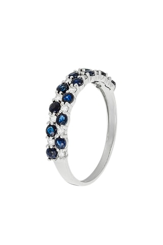 Bague Princesse Grace - Or blanc, diamants et saphirs