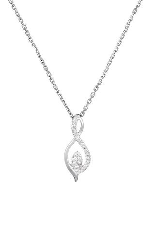 Pendentif Luna  Or blanc et diamants