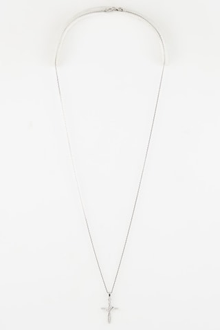 Pendentif Ma croix torsadée - 
Or blanc et diamants