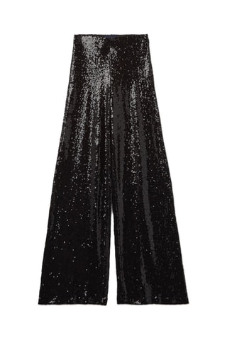 Pantalón wide leg de tiro alto - Negro