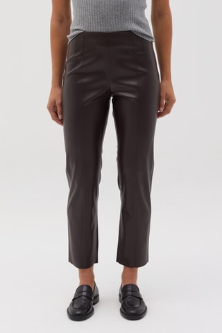 Pantalón 7/8 de tiro alto - Marrón